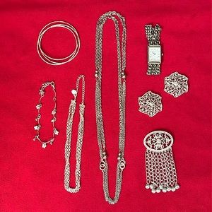Silver Tone Becora Watch and Jewelry Set